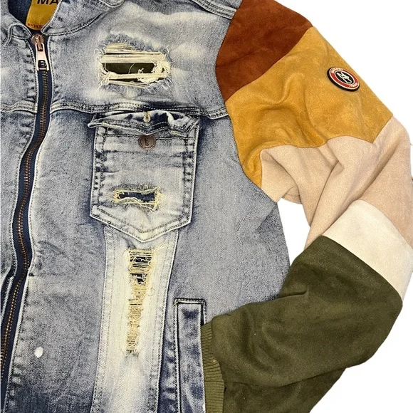Makobi Jean Jacket With Suede Arms - Picture 3 of 11